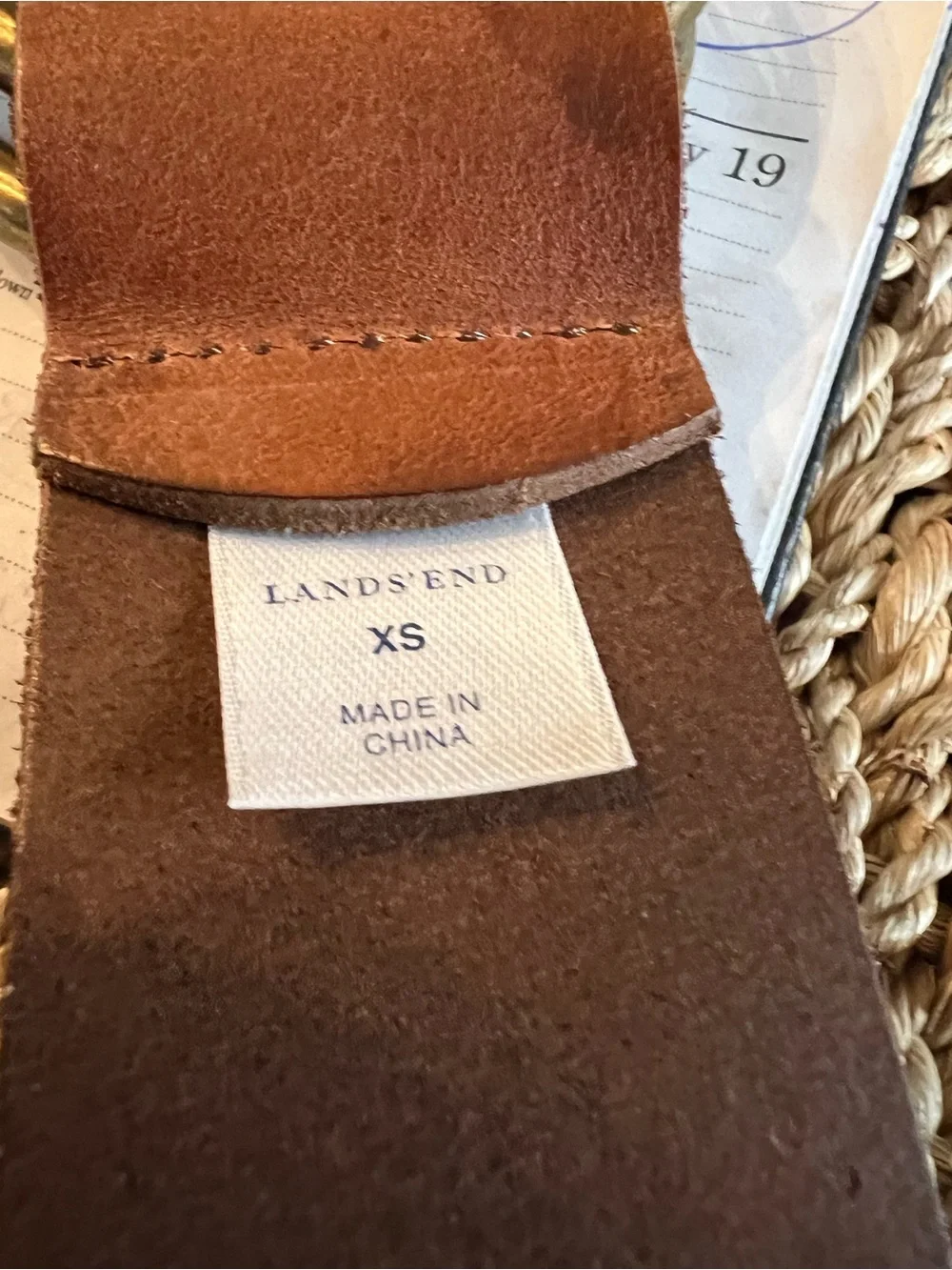 Lands’ End Vintage Leather Double O-Ring Belt – Women’s XS – Brown